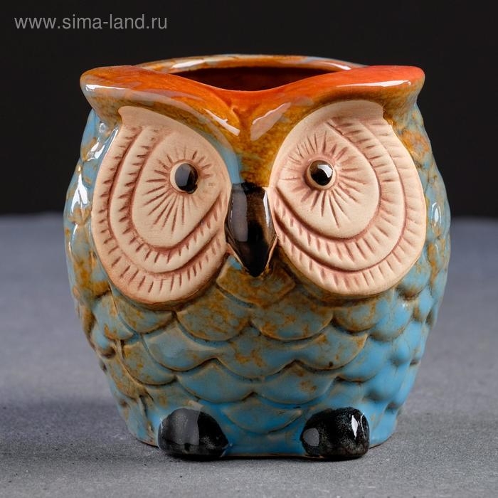 Горшок "Совенок" 8х9х9см, МИКС