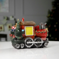 Светодиодная фигура &laquo;Паровоз с Дедом Морозом&raquo; 26.5 &times; 19.5 &times; 12.5 см, полистоун, батарейки ААх3 (не в комплекте), USB, свечение мульти