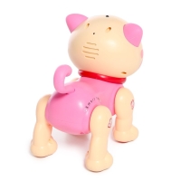 Робот кот &laquo;Пультовод&raquo; ZHORYA, на пульте управления, интерактивный: сенсорный, звук, свет, на батарейках, на русском языке, розовый