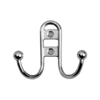 Крючок мебельный ТУНДРА TKD016, двухрожковый, хром