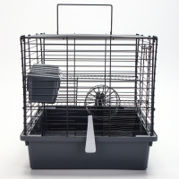 Клетка для грызунов "Пижон" складная, 38 х 27 х 27 (домик, миска, колесо) серая