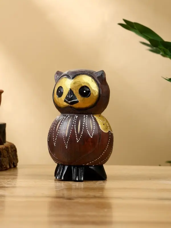 Набор сувенирный "Совята" дерево H 14, 12, 10 см, цв. коричневый