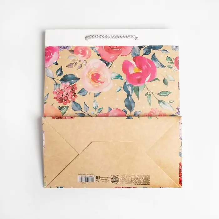 Пакет подарочный крафтовый, упаковка, &laquo;With big love&raquo;, 23 х 27 х 12 см