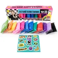 Игрушка в наборе Легкий пластилин Влад А4 12 шт очень яркие цвета коробка