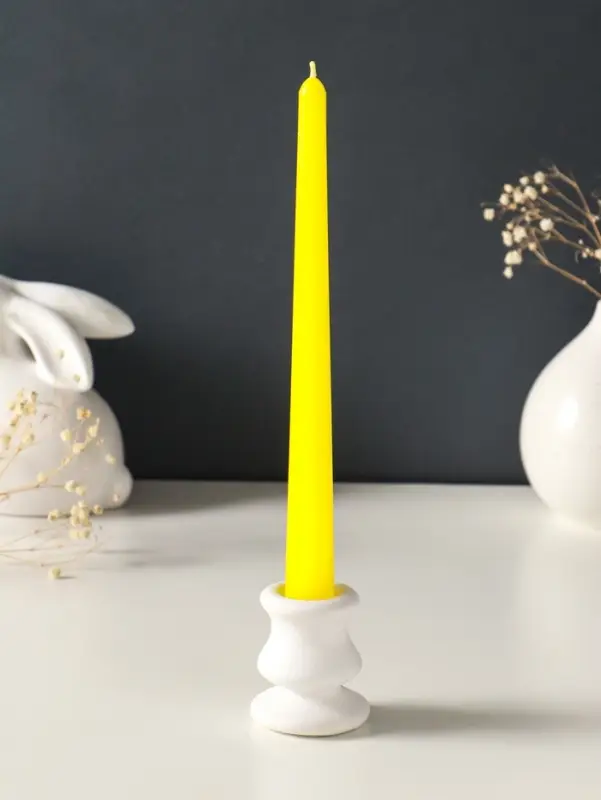 Набор свечей античных, 2,3х 24,5 см, 5 ч, 55 г, 4 штуки, жёлтый