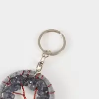 Брелок ловец снов "Древо" 19 см, цв. серый