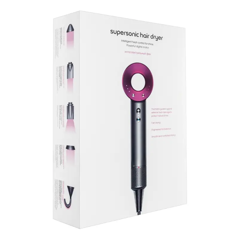 Набор фен Supersonic hair dryer Серый с фиолетовым (6 в 1) 3M