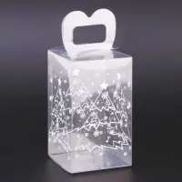 Коробка подарочная новогодняя складная ПВХ &laquo;Ёлочка в лесу&raquo; 12&times;7&times;7 см