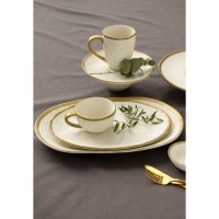 Блюдо фарфоровое сервировочное Magistro Poursephona, 30,7&times;21,5 см, цвет бежевый