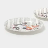 Набор тарелок новогодних &laquo;Снежные забавы&raquo;, 2 шт., d=25.5 см, керамика, подарочная упаковка, белый