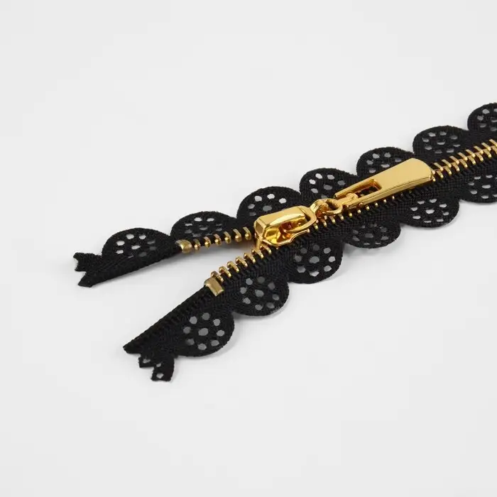 Молния металлическая, №3, неразъёмная, замок автомат, 30 см, чёрная