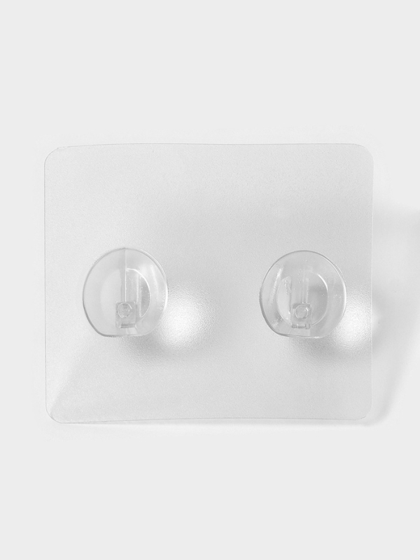 Крючки двойные самоклеящиеся настенные прозрачные, 5,6х5,6 см, 5 шт