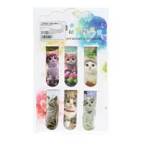 Набор магнитных закладок для книг Calligrata 6 штук, "Котята", МИКС