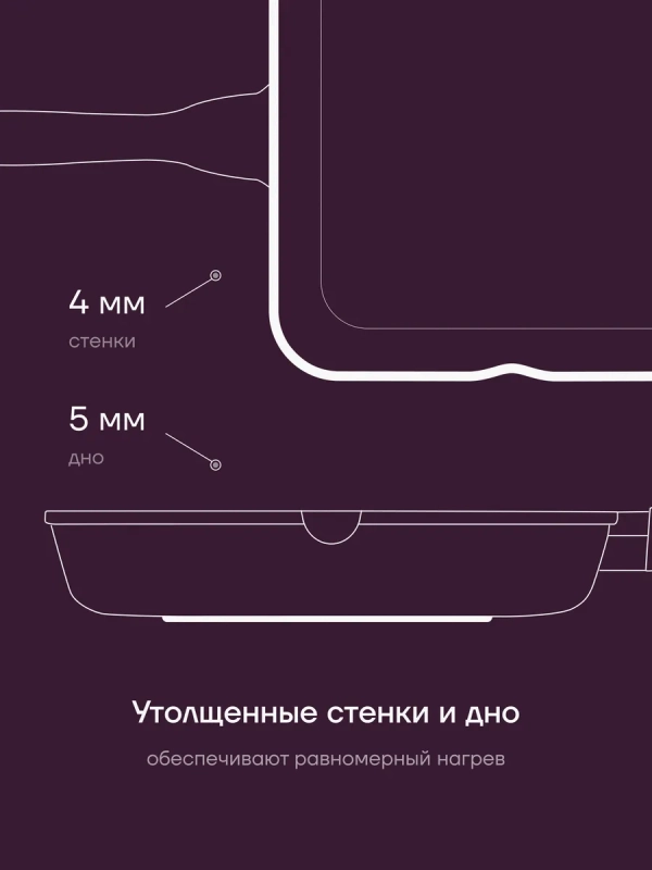 Сковорода гриль литая 28 см антипригарная ECO collection