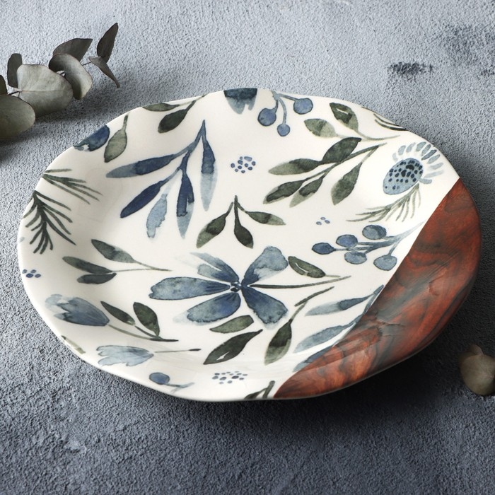 Тарелка керамическая &laquo;Фьюжен&raquo;, 21.5 см, цвет белый