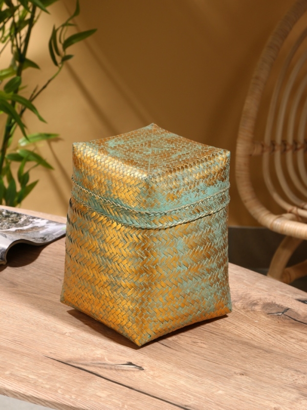 Корзинка плетеная "Голден" 20х20х26 см, голубой