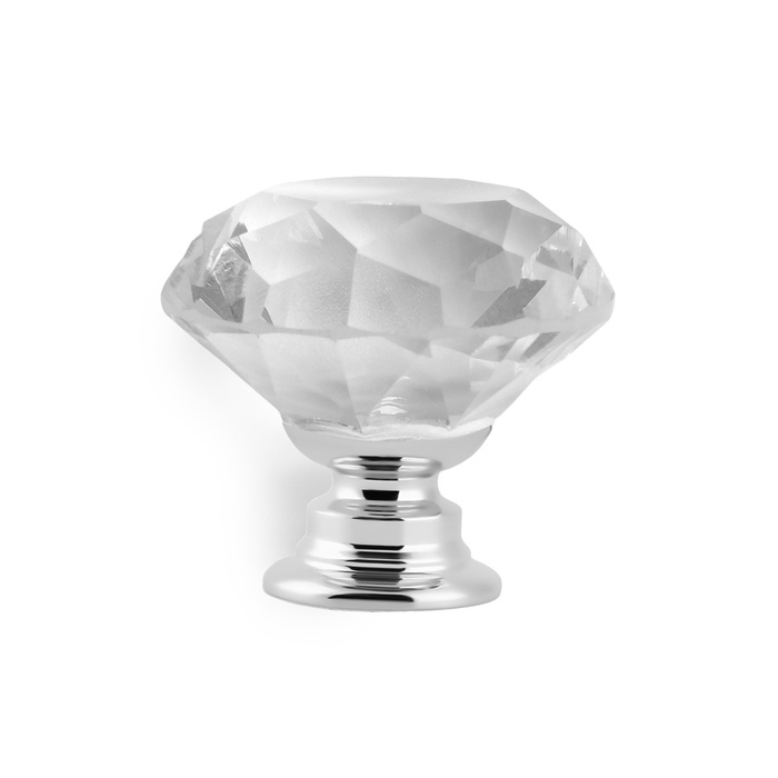 Ручка-кнопка CAPPIO "Алмаз", стеклянная, d=30 мм, 8 шт.