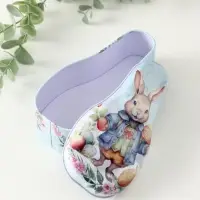 Шкатулка металл "Зайчик с пасхальными яичками" 4,6х7х14,3 см