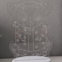 Светильник "Лемур на подарке" LED RGB от сети RISALUX 9,5х11,8х17 см