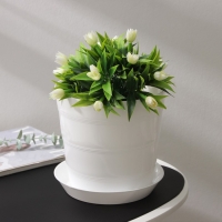 Горшок с поддоном &laquo;Классик&raquo;, 4,4 л, цвет белый