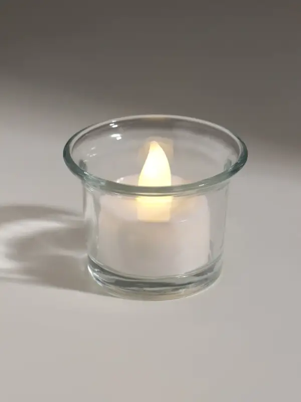 Подсвечник стекло на 1 свечу "Стаканчик" прозрачный 6.2х4,6х6,2 см