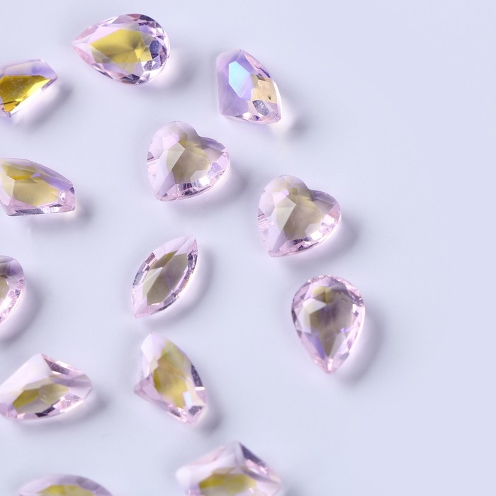 Камешки декоративные для творчества, набор 15 шт., цвет нежно розовый, камни &mdash; от 6 до 14 мм