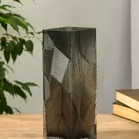 Ваза стекло настольная "Джойс" 30х10 см, серый