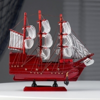 Корабль сувенирный малый &laquo;Вингилот&raquo;, борта красное дерево, паруса белые, 4&times;20&times;20 см