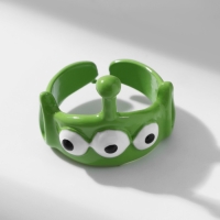 Кольцо &laquo;Монстрик&raquo; с антенной, цвет зелёный, безразмерное