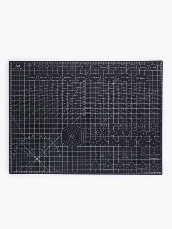Мат для резки, пятислойный, 60 &times; 45 см, А2, цвет чёрный
