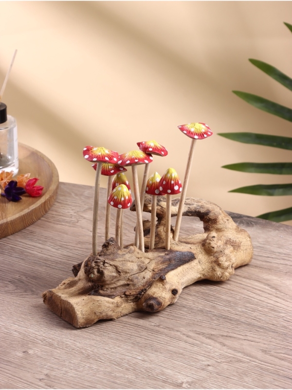 Сувенир "Грибочки" дерево, 25х10х15 см, цв. красно-желтый
