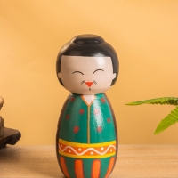 Деревянная кукла кокеши "Фудзико" 9х9х21 см