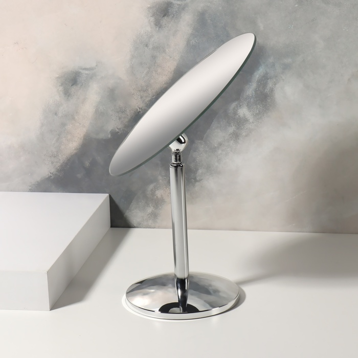 Зеркало настольное &laquo;Овал&raquo;, зеркальная поверхность 13,5 &times; 17,5 см, цвет серебристый