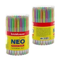 Ручка шариковая ErichKrause Cocktail, игольчатый узел 0.7 мм, чернила синие, одноразовая, МИКС