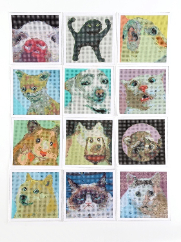 Алмазная мозаика 12 в 1 &laquo;Мемы&raquo;, 14,5 х 14,5 см