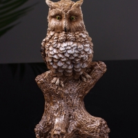 Статуэтка "Филин на ветке" 14 см, цвет коричневый