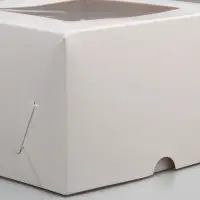 Коробка для 4 капкейка с окном, белая, 16&times;16&times;10 см