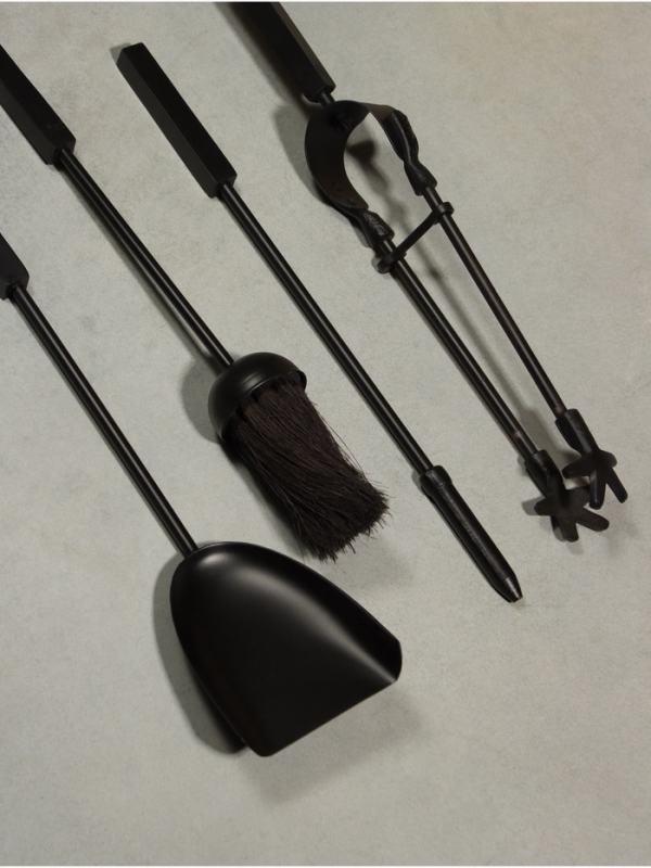 Каминный набор "Пламя" сталь, 4 предмета, 13х13х48 см