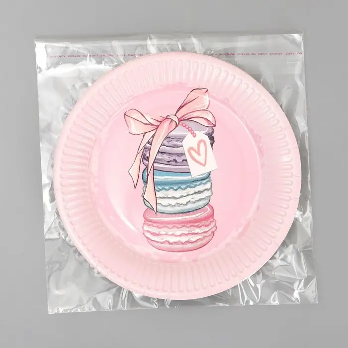 Тарелка одноразовая бумажная &laquo;Пироженки&raquo;, 18 см