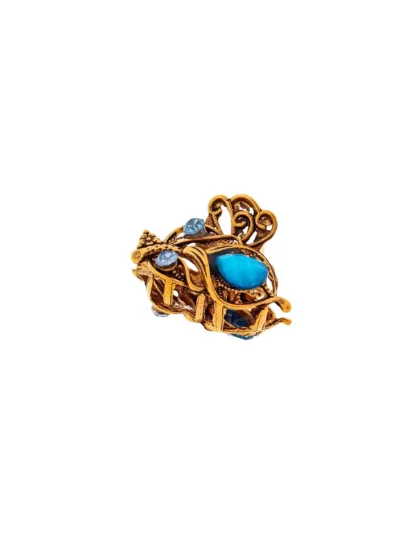 Крабик для волос &laquo;Индия&raquo;, тюльпан, 2.5 см, золото МИКС