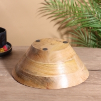 Салатник &laquo;Желтые и синие цветы&raquo;, 25&times;25&times;10 см, дерево манго