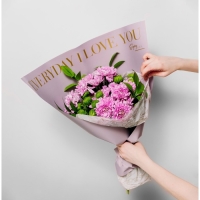 Плёнка для цветов упаковочная тишью влагостойкая &laquo;Цветы&raquo;, белая, 0.6 x 10 м