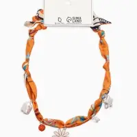 Колье-чокер на платке "Стиль". цвет оранжевый с золотом