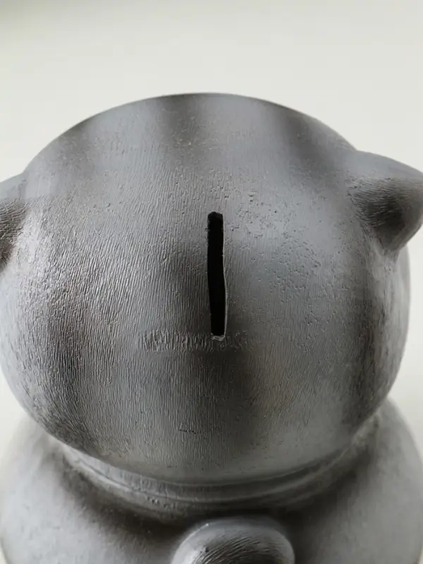 Копилка "Кот Дзен" серый, 16х14х14,5 см