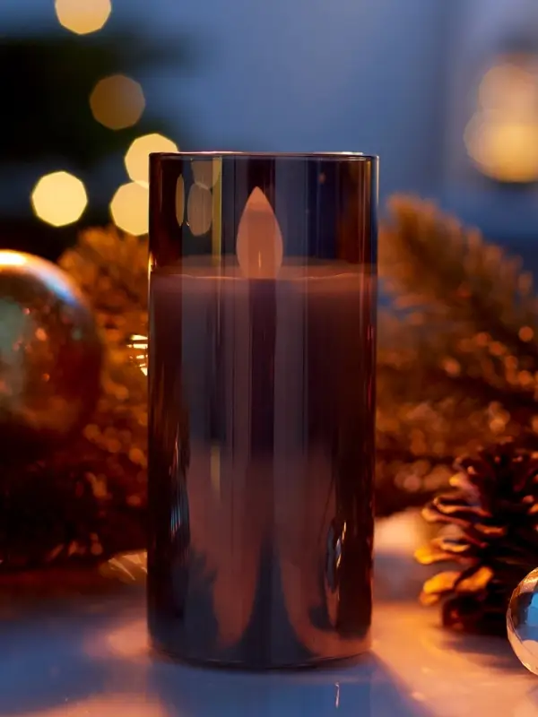 Светодиодная свеча "Серебристая" 12х5.5 см, AAx2 (не в компл.), Т/БЕЛЫЙ