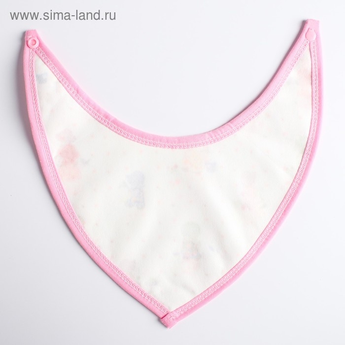 Нагрудник-бандана/слюнявчик для кормления непромокаемый на кнопке, для девочки, МИКС