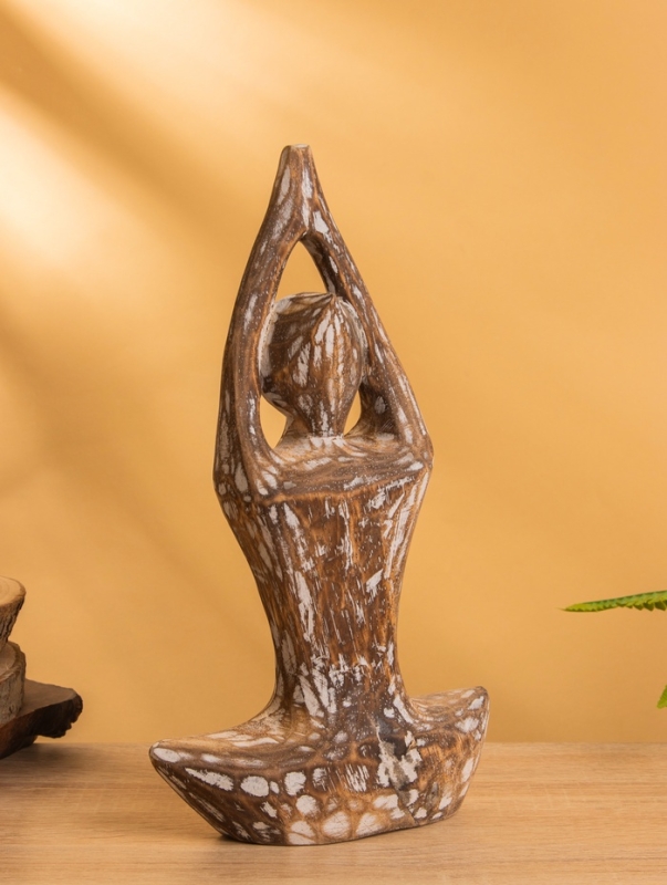 Набор сувенирный "Медитация" дерево, h - 30,25 и 20 см, цв. коричневый