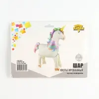Воздушный шар фольгированный 33" &laquo;Единорог на колёсиках", под воздух