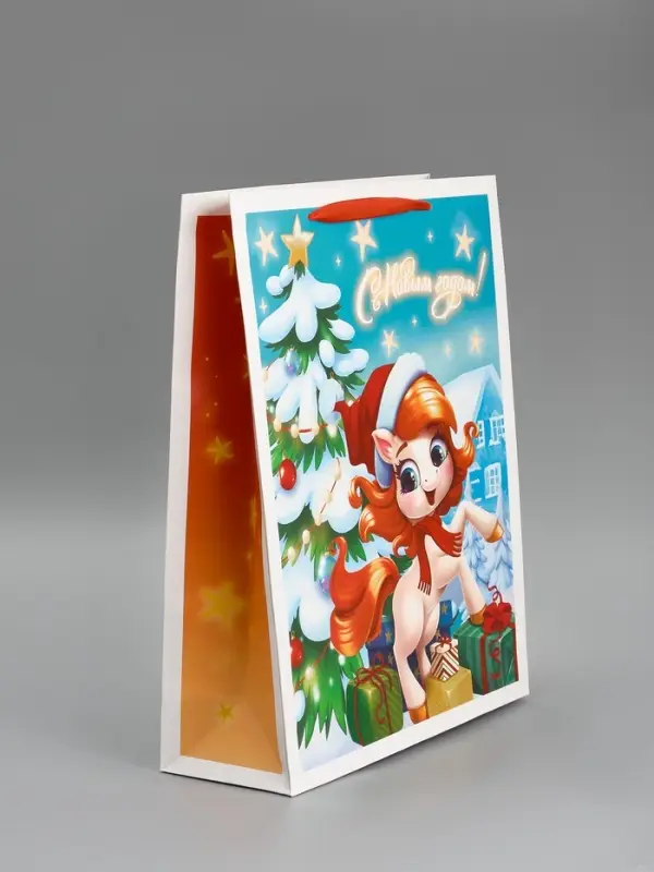 Пакет ламинированный подарочный &laquo;С Новым годом&raquo;, L 31&times;40&times;11.5 см