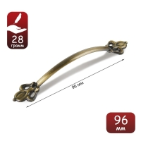 Ручка-скоба РС147AB, м/о 96 мм, цвет бронза, 4 шт TMP